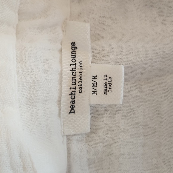 Beachlunchlounge Gauze Melody Collar Top White, size M - Picture 3 of 8